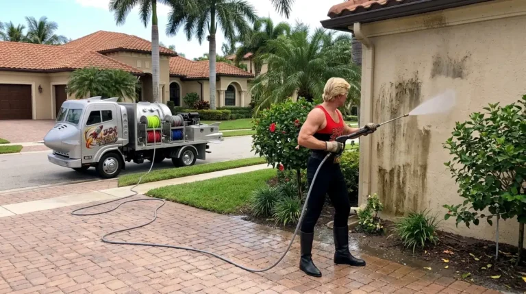 3-2-1 Blast Off house wash cleaning mildew off a Naples FL home